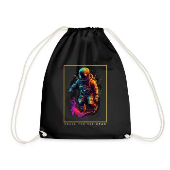 Astronaute abstrait coloré dans un cadeau spatial - Sac de sport léger - noir - Devant