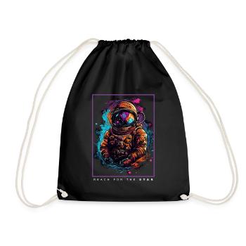 Astronaute abstrait coloré dans un cadeau spatial - Sac de sport léger - noir - Devant