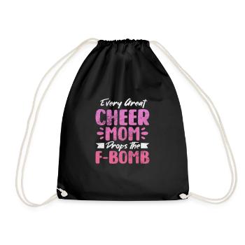 Cheerleader Cheerleading Sport Gymnastik Geschenk - Turnbeutel - Schwarz - Vorne