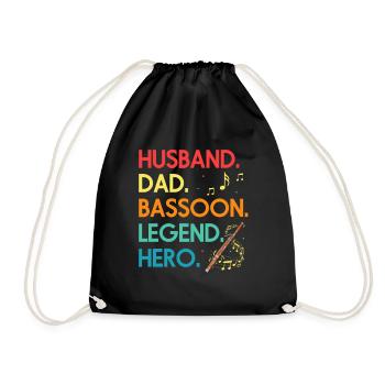 Basson pour basson anches et bassoniste - Sac de sport léger - noir - Devant