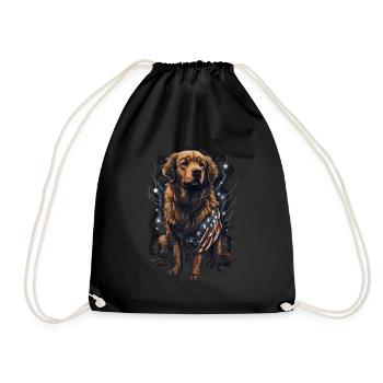 Chien Drapeau américain d’un fier amoureux des chiens - Sac de sport léger - noir - Devant