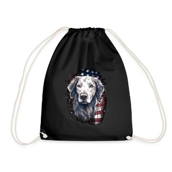 Chien Drapeau américain d’un fier amoureux des chiens - Sac de sport léger - noir - Devant