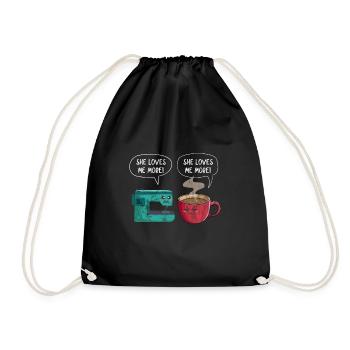 Coudre du café - Sac de sport léger - noir - Devant