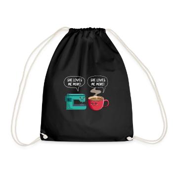 Café Cousue Caféine Couturière Espresso Cadeau - Sac de sport léger - noir - Devant