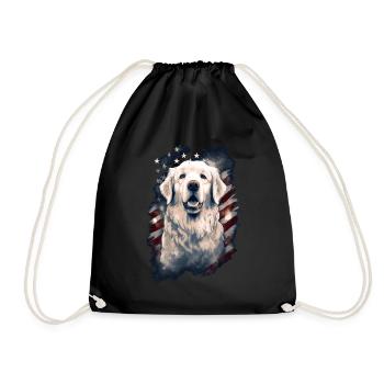 Chien Drapeau américain d’un fier amoureux des chiens - Sac de sport léger - noir - Devant