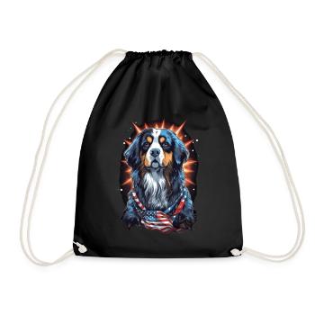 Chien Drapeau américain d’un fier amoureux des chiens - Sac de sport léger - noir - Devant