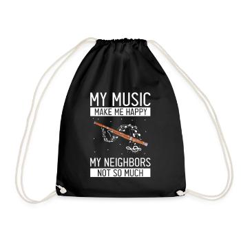 Bassoon Wind Instrument Design for Bassoonist - Drawstring Bag - black - Front