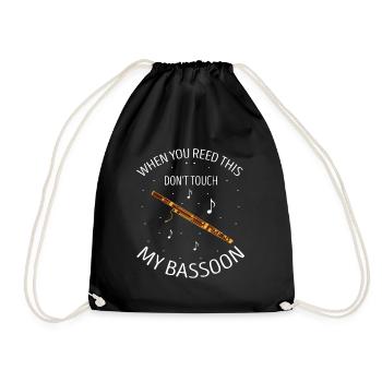 Bassoon Wind Instrument Design for Bassoonist - Drawstring Bag - black - Front