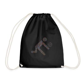 Tee graphique de volleyball avec conception de motifs de mots. - Sac de sport léger - noir - Devant