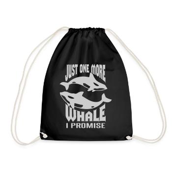 Orca Beobachtung für Buckelwale und Meerwale - Turnbeutel - Schwarz - Vorne