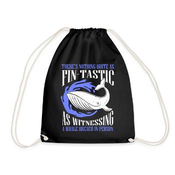 Whale design for whales and blue whales or beluga whales - Drawstring Bag - black - Front