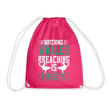 Beluga Whale Design für Meeressäuger und Orca - Turnbeutel - Fuchsia - Vorne