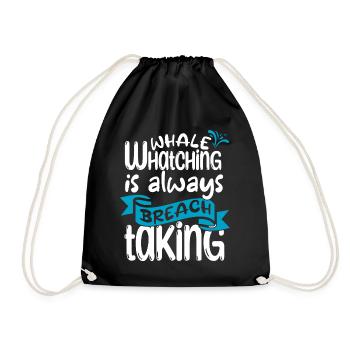 Whale Quote for Blue Whale and Beluga Whale - Drawstring Bag - black - Front