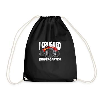 Kindergarten Kind Einschulung Schule Geschenk - Turnbeutel - Schwarz - Vorne