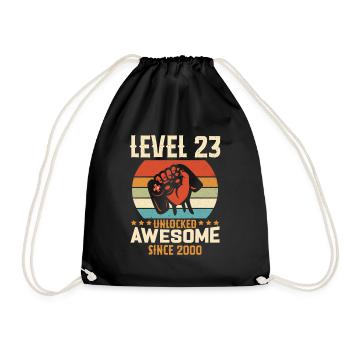 Niveau 23 complete 2000 Cadeau d'anniversaire - Sac de sport léger - noir - Devant