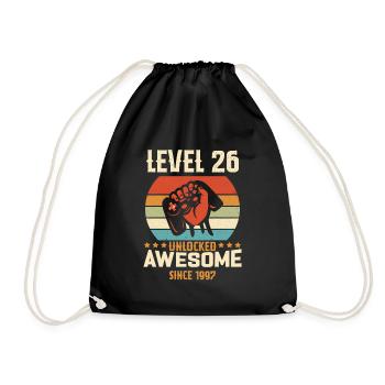Level 26 Complete 1997 Birthday Gift - Drawstring Bag - black - Front