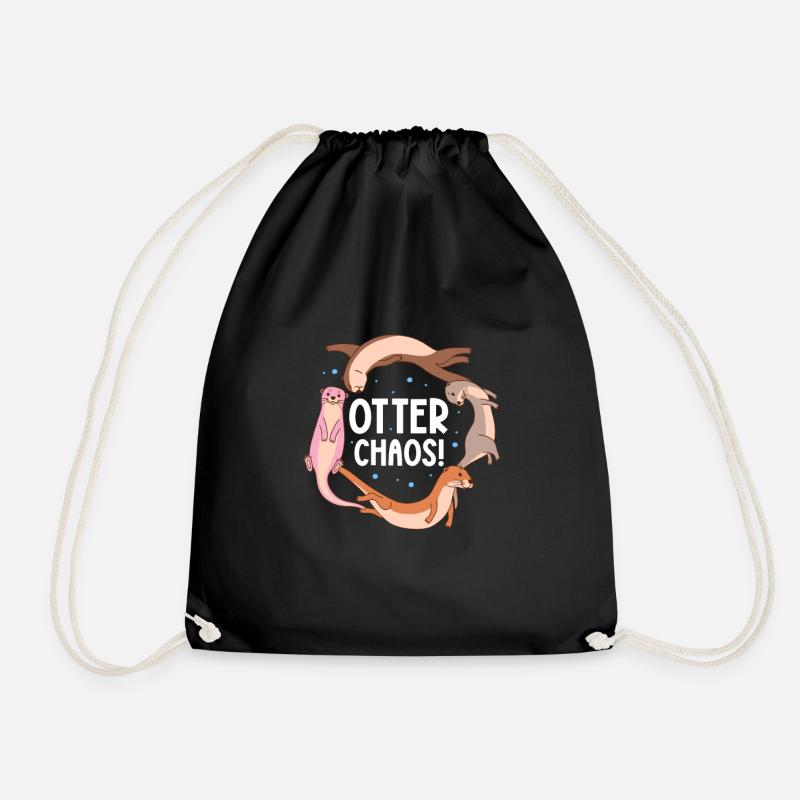 Otter Sea Otter Otter Gift - Drawstring Bag - black