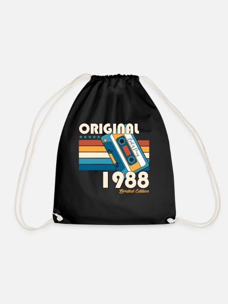 35 Geburtstag Mann Frau Kassette May Jahrgang 1988 - Turnbeutel - Schwarz