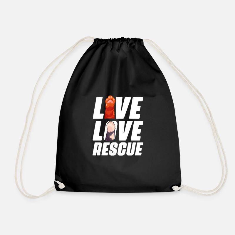 Animal Rescue - Drawstring Bag - black