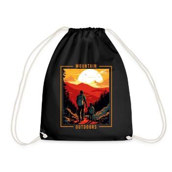 Randonnée en plein air Walker Père et Fils Cadeau - Sac de sport léger - noir - Devant