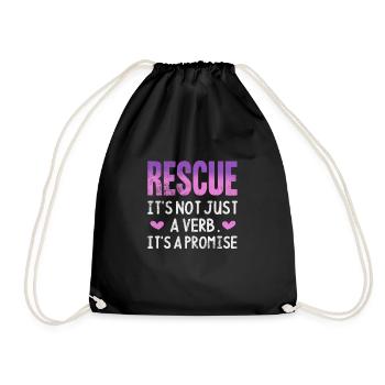 Animal Rescue Animal Welfare Animal Friend Gift - Drawstring Bag - black - Front