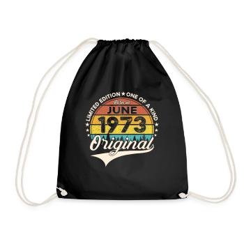 50e anniversaire Homme Année 1973 Original Juin - Sac de sport léger - noir - Devant