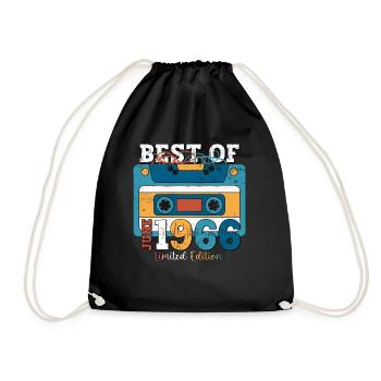 57 Birthday Man Cassette June Year 1966 - Drawstring Bag - black - Front