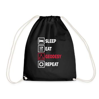 Geodesy Triangulation Geomatics Surveying - Drawstring Bag - black - Front