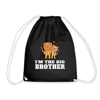 Ich bin der große Bruder - der zukünftige große Bruder - Turnbeutel - Schwarz - Vorne