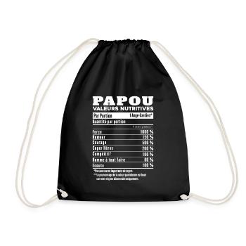 Cadeau papou humour papou valeurs nutritives - Sac de sport léger - noir - Devant