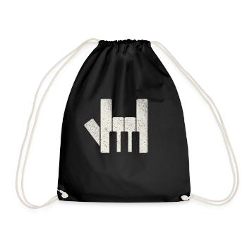 Piano Music - Vintage Piano Keys Hornhand - Drawstring Bag - black - Front