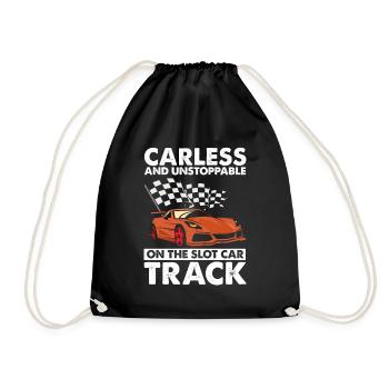 Slot Car Racing for Slot Car and RC Cars - Drawstring Bag - black - Front