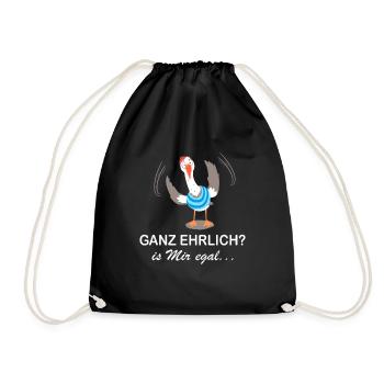 Ganz ehrlich? is mir egal... - Turnbeutel - Schwarz - Vorne