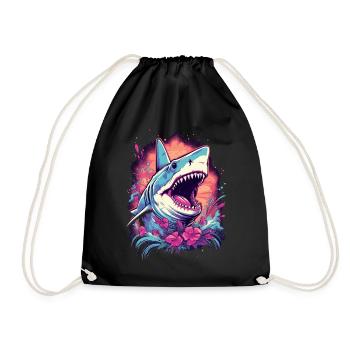 Fleur de requin Oceanographe Plongeur Cadeau - Sac de sport léger - noir - Devant