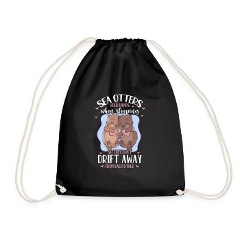 Otter Seeotter Fischotter Geschenk - Turnbeutel - Schwarz - Vorne