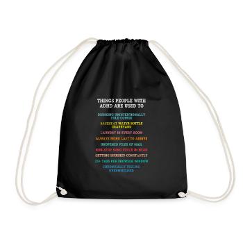 ADHD - Drawstring Bag - black - Front