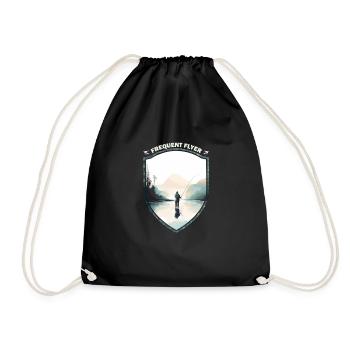 Black and White Fly Fishing Frequent Flyer An - Turnbeutel - Schwarz - Vorne
