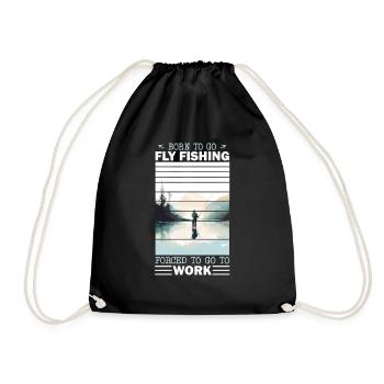 Born to go Fly Fishing: Retro Fly Fishing Ice - Turnbeutel - Schwarz - Vorne