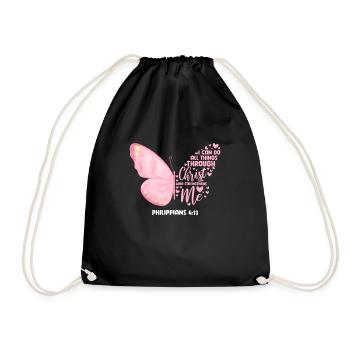 Bible Bible Verse Christian Proverbs Jesus Gift - Drawstring Bag - black - Front