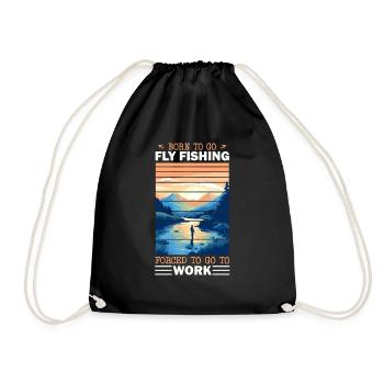 Love Fly Fishing more than Work for Anglers and - Turnbeutel - Schwarz - Vorne