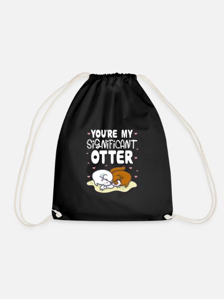 Otter Sea Otter Otter Gift - Drawstring Bag - black