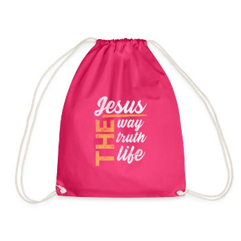 Bible - Drawstring Bag - fuchsia - Front
