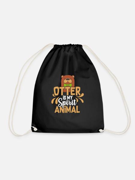 Otter Seeotter Fischotter Geschenk - Turnbeutel - Schwarz