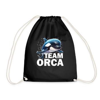 Funny Team Orca - Champion of the Sea - Save the - Turnbeutel - Schwarz - Vorne