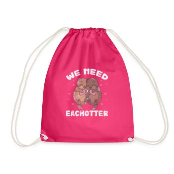 Otter - Drawstring Bag - fuchsia - Front