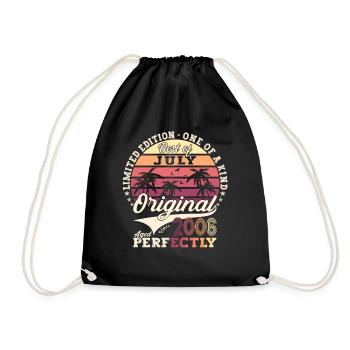 17th Birthday Man Original July Vintage 2006 - Drawstring Bag - black - Front