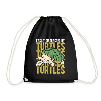 Schildkröten - Turnbeutel - Schwarz - Vorne