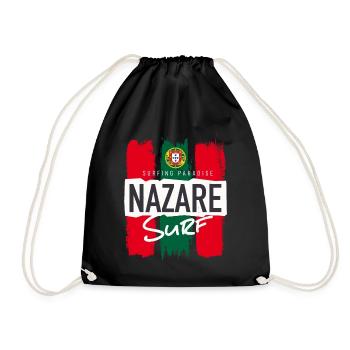 Nazare Surfing Paradise Portugal - Drawstring Bag - black - Front