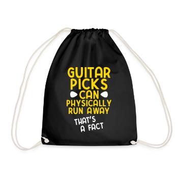 Akustik Spruch Für E-Gitarre Konzert Gitarre - Turnbeutel - Schwarz - Vorne