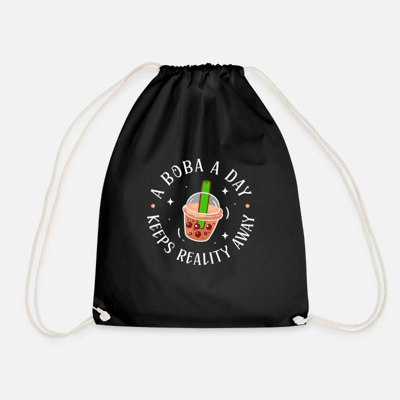 Bubble Tea - Drawstring Bag - black